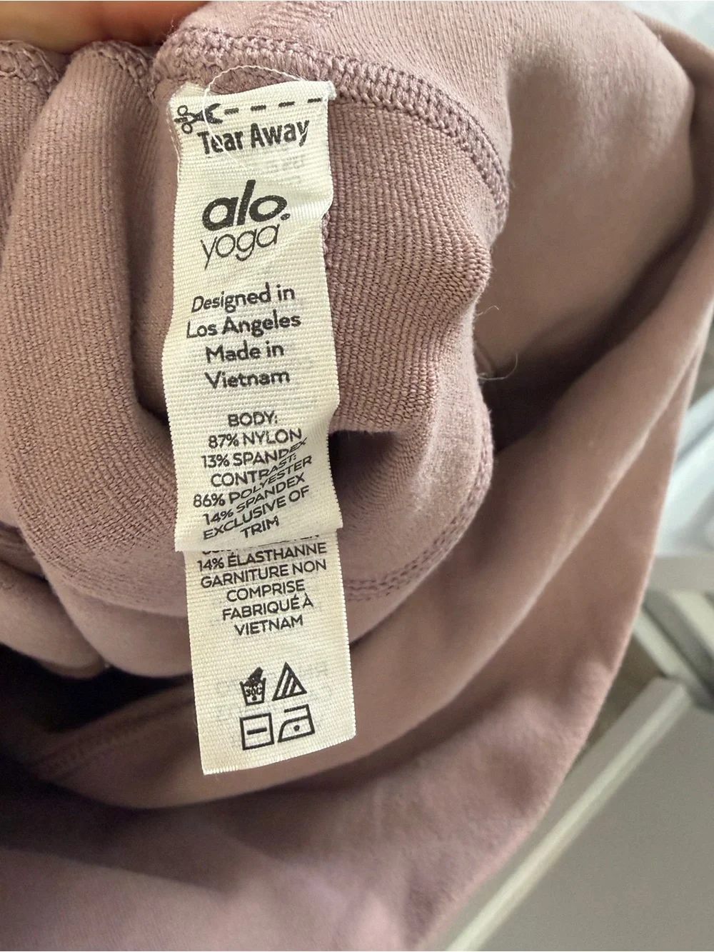 ALO Yoga Ribbed Panel Leggings in Dusty Rose